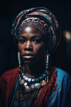 A Portrait Of A Yoruba Woman Wearing Traditional Clothing