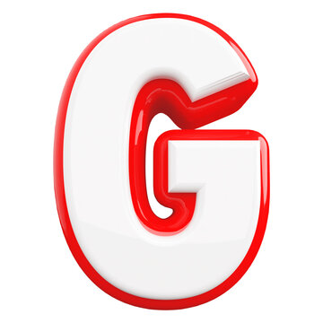 3d letter G red font render