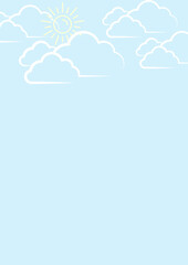 Sea sandy beach background image in summer, bright colors, nice and fresh atmosphere.