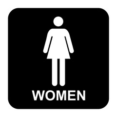 Restroom lady wc symbol, women flat web button, toilet vector illustration information