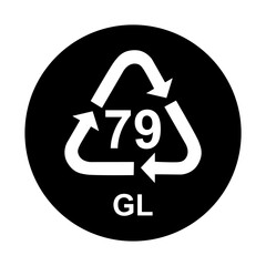 Glass symbol, ecology recycling sign isolated on white background. Package waste icon