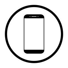 Mobile telephone symbol, smartphone icon button, chat web internet communication vector illustration
