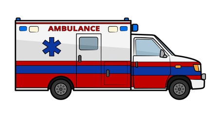 Ambulance truck - vector stock illustration.