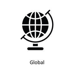 Global  Vector   Solid icons. Simple stock illustration stock
