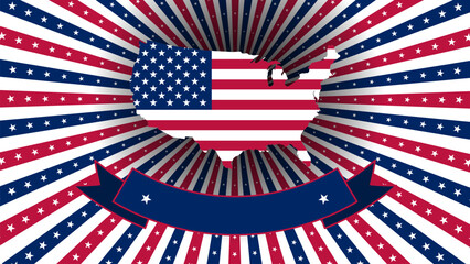 Obraz premium US Memorial day, USA American Country flag background National Independence day 4th of July fireworks