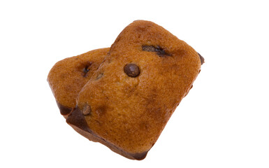 biscuit with chocolate drops isolated