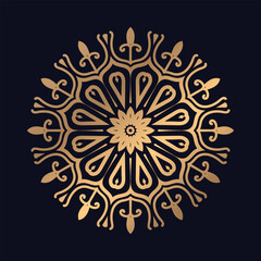 Luxury Floral Round Ornament. Oriental Pattern mandala design background.