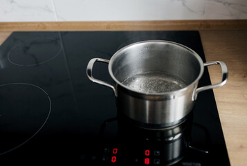 water in a saucepan boils