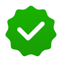 WhatsApp verified icon green - obrazy, fototapety, plakaty
