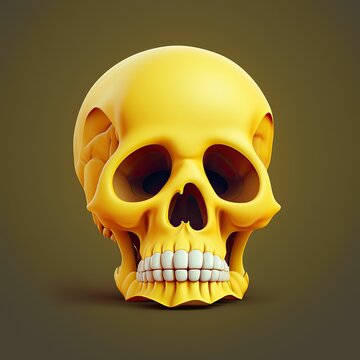 a yellow emoji-like skull