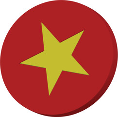 Vietnam map flag inside, circle shape 