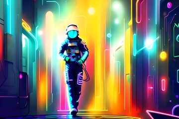 astronaut abstraction, Generative AI