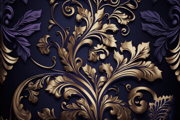 Decorative luxury textile wallpaper background. Generative AI