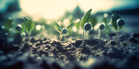 chemical compounds plants that are growing in the soil with organic molecules,