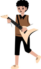 playing guitar character illustration