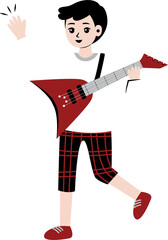 playing guitar character illustration