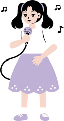 cartoon character singing illustration