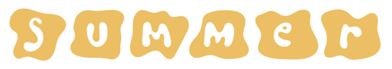 word summer in abstract clouds lettering summer in orange abstract form veector illustration on white background