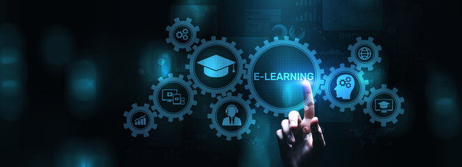 E-learning EdTech Education Technology elearning online learning internet technology concept.