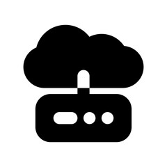 cloud computing glyph icon