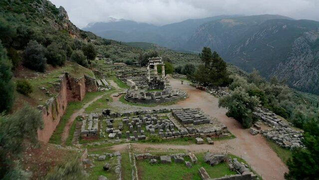 Greece Delphi Famous Greek Temple Of Athena Place Of Philosophy For Socrates