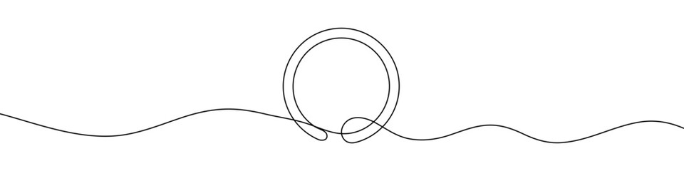 Round frame in continuous line drawing style. Line art of round frame. Vector illustration. Abstract background