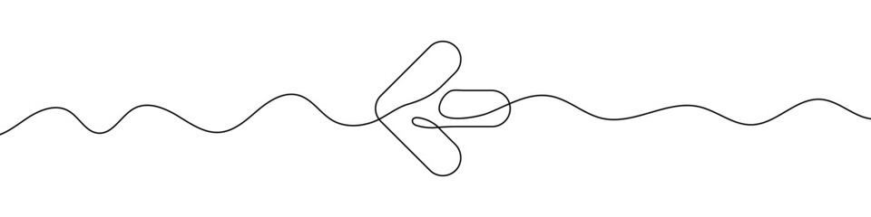 Arrow in continuous line drawing style. Line art of the arrow icon. Vector illustration. Abstract background