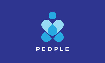 Logo vector people love concept minimalism concept human identity symbol