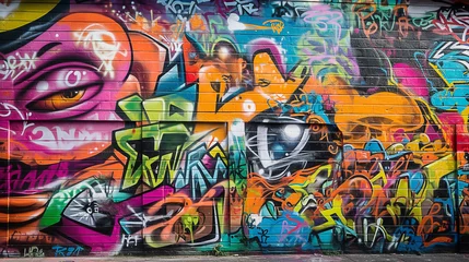 Foto op Canvas graffiti on the wall. background. Generative AI image. © 용성 김