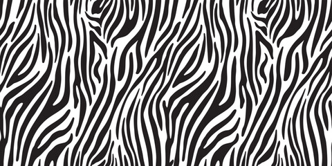 Vector illustration of seamless zebra pattern - obrazy, fototapety, plakaty