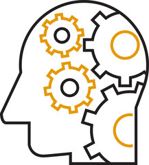 human head with gears icon