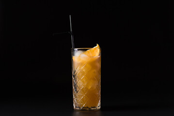 Cocktail tropical storm or hurricane isolated on a black background