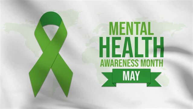 Celebrating Mental Health Awareness Month Each Year During May 4k Animation. Emotional, Psychological, And Social Well-being