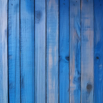Mesa de madera con color azul, tablones de madera con color cian con textura grunge vintage. Generative ai.