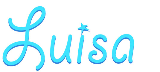 Obraz premium Luisa - light blue color - female name - sparkles - ideal for websites, emails, presentations, greetings, banners, cards, books, t-shirt, sweatshirt, prints