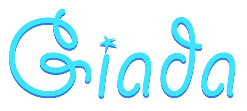 Giada - light blue color - female name - sparkles - ideal for websites, emails, presentations, greetings, banners, cards, books, t-shirt, sweatshirt, prints

