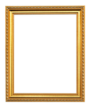 golden picture frame on transparent background png file