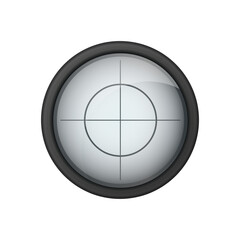 Realistic sniper sight. Sniper scope with measurement marks template. Sniper scope crosshairs view. Realistic vector optical sight.
