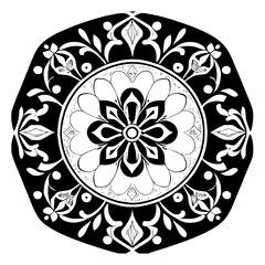 Uncover the Secrets of the Floral Mandala Pattern Vector Black and White Design 