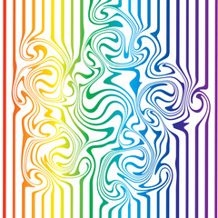 
Abstract lines with a heavy twirl effect. It looks as is something stirs the lines around. White with rainbow gradient.
