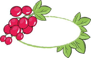 frame illustration with berries and leaves