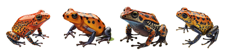 The oophaga pumilio frog on a transparent background, Generative AI