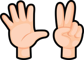 counting hand.finger number seven  illustration vector