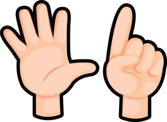 counting hand.finger number six illustration vector