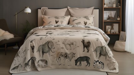 a nice blanket on the bed with pillows