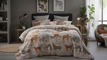 a nice blanket on the bed with pillows