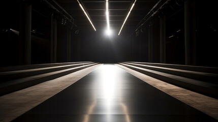 Futuristic endless corridor - Generative AI