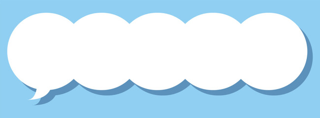 吹き出しのイラスト10【白シルエットと影】