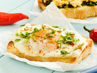 Egg toasts breakfast