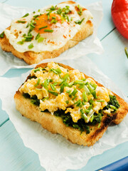 Egg toasts breakfast